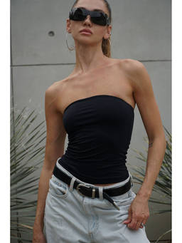 Bonkers Corner - Black Polyamide Tube Top