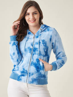 Modeve - Womens Blue Tie & Die Casual Jacket