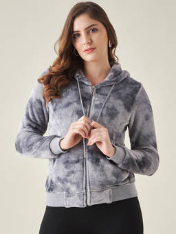 Modeve - Womens Grey Tie & Die Casual Jacket