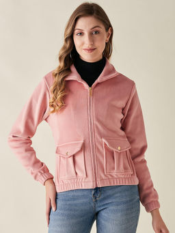Modeve - Womens Peach Full Sleeve Denim Winter Jacket