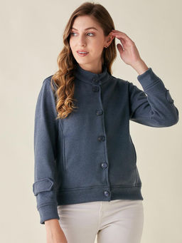 Modeve - Womens Grey Full Sleeve Winter Jacket