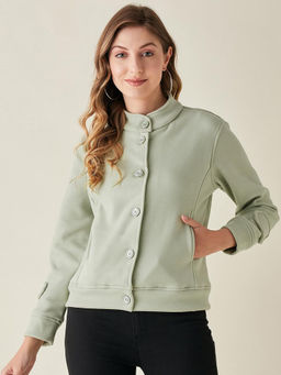 Modeve - Womens Mint Green Full Sleeve Winter Jacket