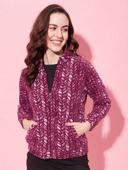 Modeve - Womens Full Sleeve Maroon Winter Jacket