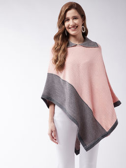 Modeve - Womens Pink Stripes Poncho