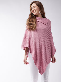 Modeve - Womens Pink Stripes Poncho