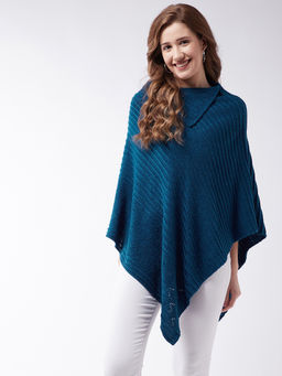 Modeve - Womens Teal Blue Poncho