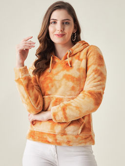 Modeve - Womens Yellow Tie-Dye Winter Hoodie