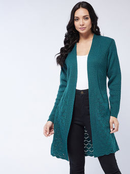 Modeve - Womens Casual Teal Winter Shrug