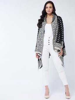 Modeve - Womens Casual Black Winter Shrug