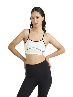Hunnit - White High Impact Inbuilt Padded Zen Nova Sports Bra
