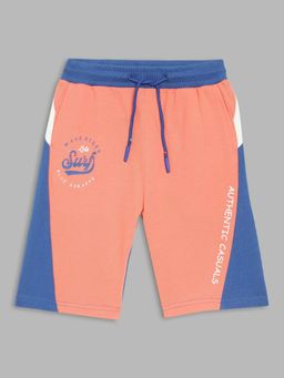 Blue Giraffe - Boys Peach Printed Shorts