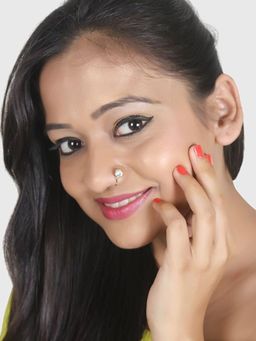 Accessher - Gold Traditional Ad Clip On Nose Pin