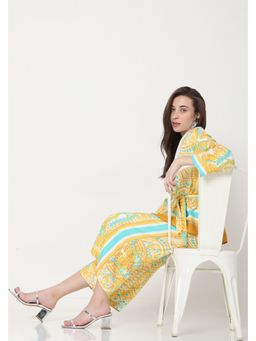 VERO MODA - Women Printed Yellow Pants