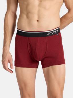 Jockey - UI22 Men Super Combed Cotton Rib Trunk-Red Melange