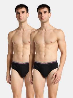 Jockey - US49 Men Super Combed Cotton Solid Brief-Black (Pack of 2)