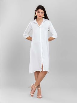 D’ALMIRAH - Womens Polyester Solid White Dress