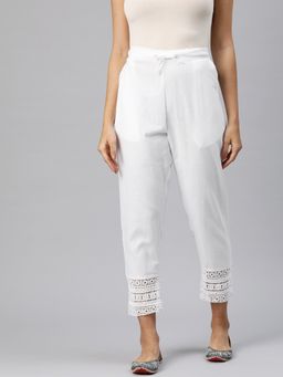 Readiprint - Women Cotton Fabric White Pants