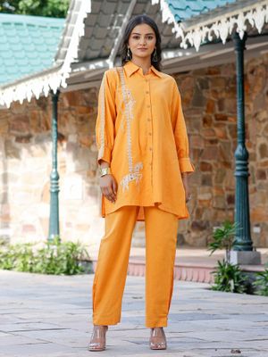 Autumnlane Tridhara Tangerine Cotton Co-ord (Set of 2)