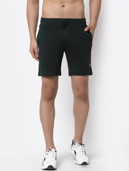 Red Tape - Men Dark Green Solid Pure Cotton Activewear Shorts