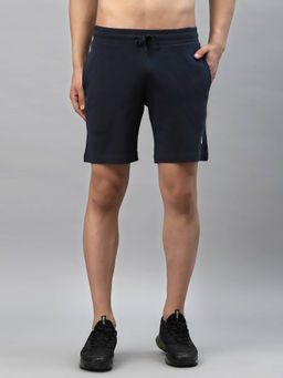 Red Tape - Men Navy Solid Pure Cotton Activewear Shorts