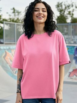 Bewakoof - Women's Bubble Pink Oversized T-shirt