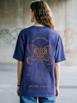 Bewakoof - Heavy Duty 1.0 Women's Skipper Blue Magic In You Graphic Printed Oversized T-shirt