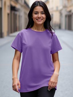 Bewakoof - Women's Paisley Purple Boyfriend T-shirt