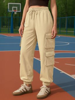 Bewakoof - Air 1.0 Women's Ginger Root Brown Super Loose Fit Cargo Joggers