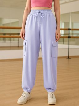 Bewakoof - Air 1.0 Women's Baby Lavender Oversized Cargo Joggers