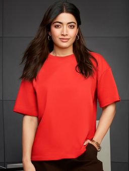 Bewakoof - Women's Fiesta Red Oversized T-shirt
