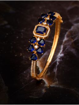 Saraf RS Jewellery - Gold plated American Diamond handcrafted stylish Bracelet for Women & Girls (Onesize)