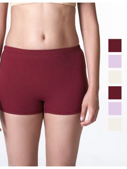 BLOSSOM - Womens Cotton Solid Shorty Panty - Multi-Color (Pack of 6)