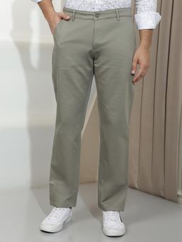 CRIMSOUNE CLUB - Men'S Olive Straight Trousers