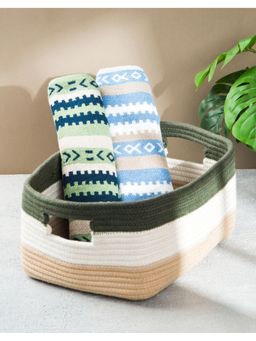 Fabindia - Green Fusion Cotton Storage Basket