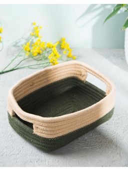 Fabindia - Green Fusion Cotton Storage Basket