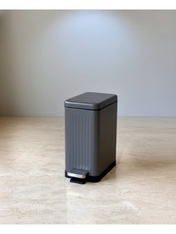 HOME 360 - Modern Grey Rectangular Step Dustbin With Soft Close Lid