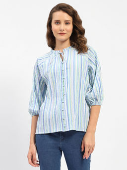 Madame - Striped Sky Blue Shirt