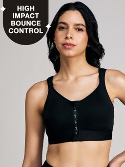 Nykd by Nykaa - Full Coverage Front Open High Impact Posture Correcting Sports Bra NYK907 Jet Black