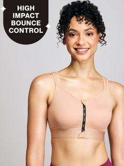 Nykd by Nykaa - Full Coverage Front Open High Impact Posture Correcting Sports Bra NYK907 Nude