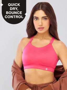 Nykd by Nykaa - Multiway Adjustable High Impact Bounce Control Padded Sports Bra NYK908 Pink