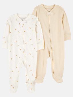 Carter's - Printed 2-Way Zip Cotton Bodysuit (Pack of 2)
