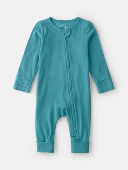 Carter's - Teal Textured Purely Soft 2-Way Zip Snug Fit Bodysuit