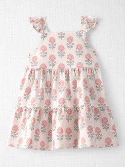 Carter's - Baby Girl Organic Cotton Tiered Dress In Rosebud Petal Print with Underwear