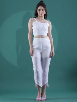 HANDME - White Pure Linen Co-ord (Set of 2)