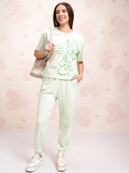 TOKYO TALKIES - Green Pure Cotton Disney Mickey Mouse Printed Co-Ord (Set of 2)