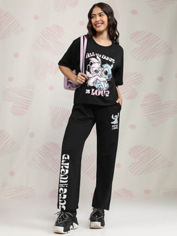 TOKYO TALKIES - Black Super Store By Stitch Printed Co-Ord (Set of 2)