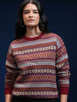 TOKYO TALKIES - Women Multi-Color Woven Pullover