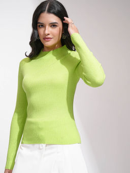 TOKYO TALKIES - Women Green Solid Pullover