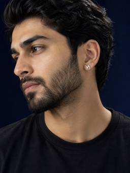CARATIRO - Men 925 Silver White Moissanite Studs Earrings