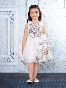 Mini Stitch - White Solid Dress